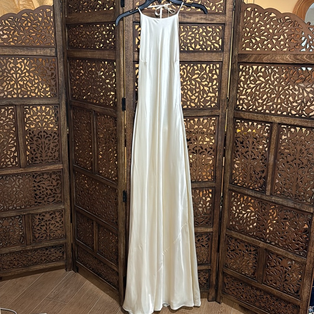 NEW NWT Reformation Jeany Silk Maxi Dress Fior Di Latte Ivory White - Picture 2 of 3